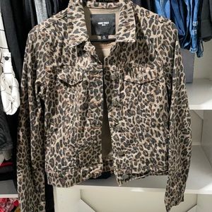 Leopard jean jacket